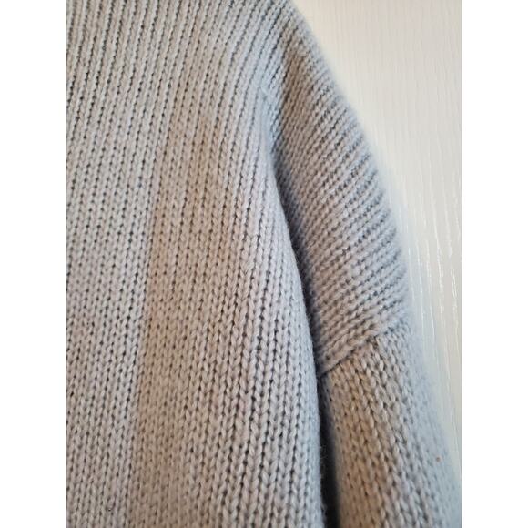 Wooden Ships Paola Buendia Gray Leopard Star Wool Blend Sweater, Small / Medium - Picture 9 of 10